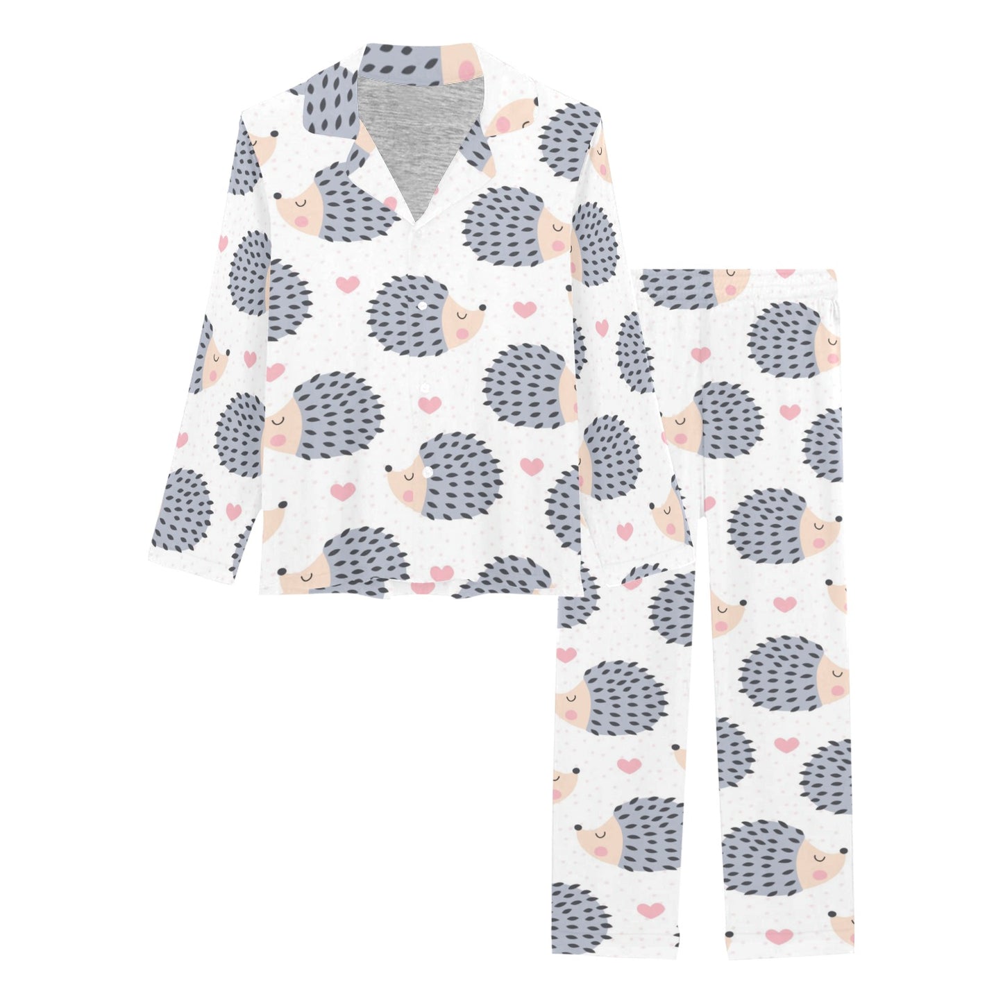 Hedgehog Baby Pattern Print Design 03 Women's Long Pajama Set