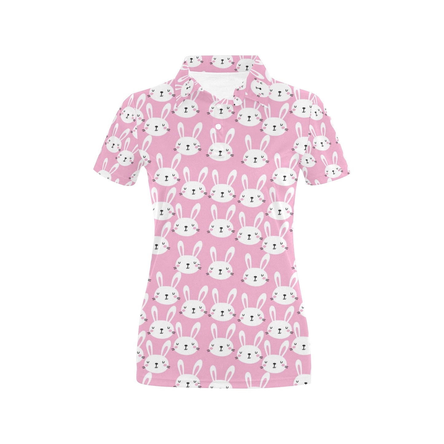 Rabbit Print Design LKS401 Women's Polo Shirt