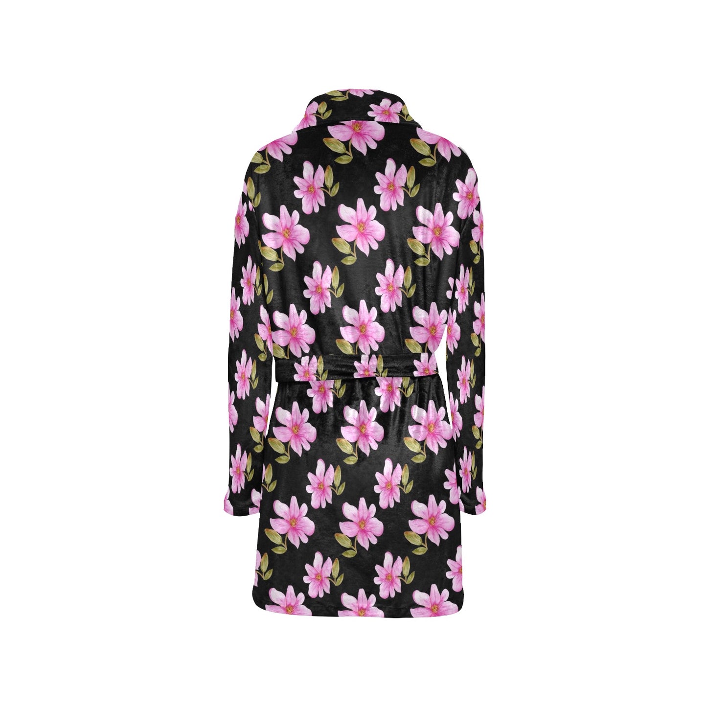 Magnolia Pattern Print Design MAG06 Women's Fleece Robe