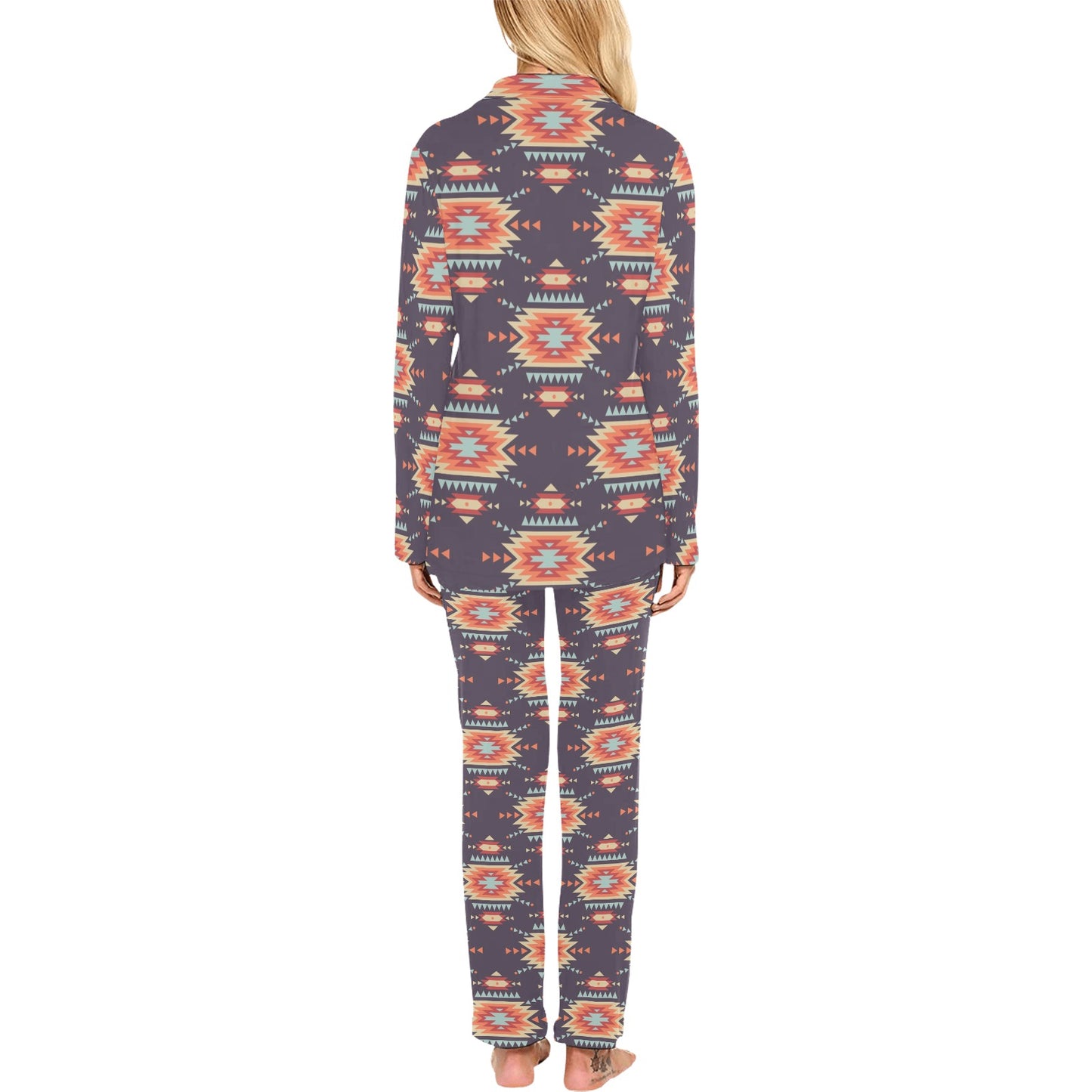 Tribal indians Aztec Women's Long Pajama Set