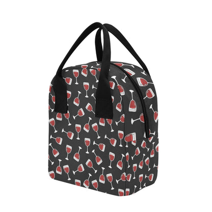 Wine Glass Print Design LKS303 Insulated Lunch Bag