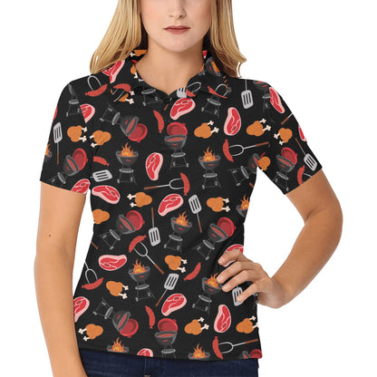 Barbecue Pattern Print Design 04 Women's Polo Shirt