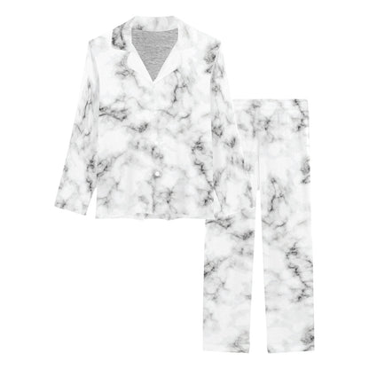 Marble Pattern Print Design 01 Women's Long Pajama Set