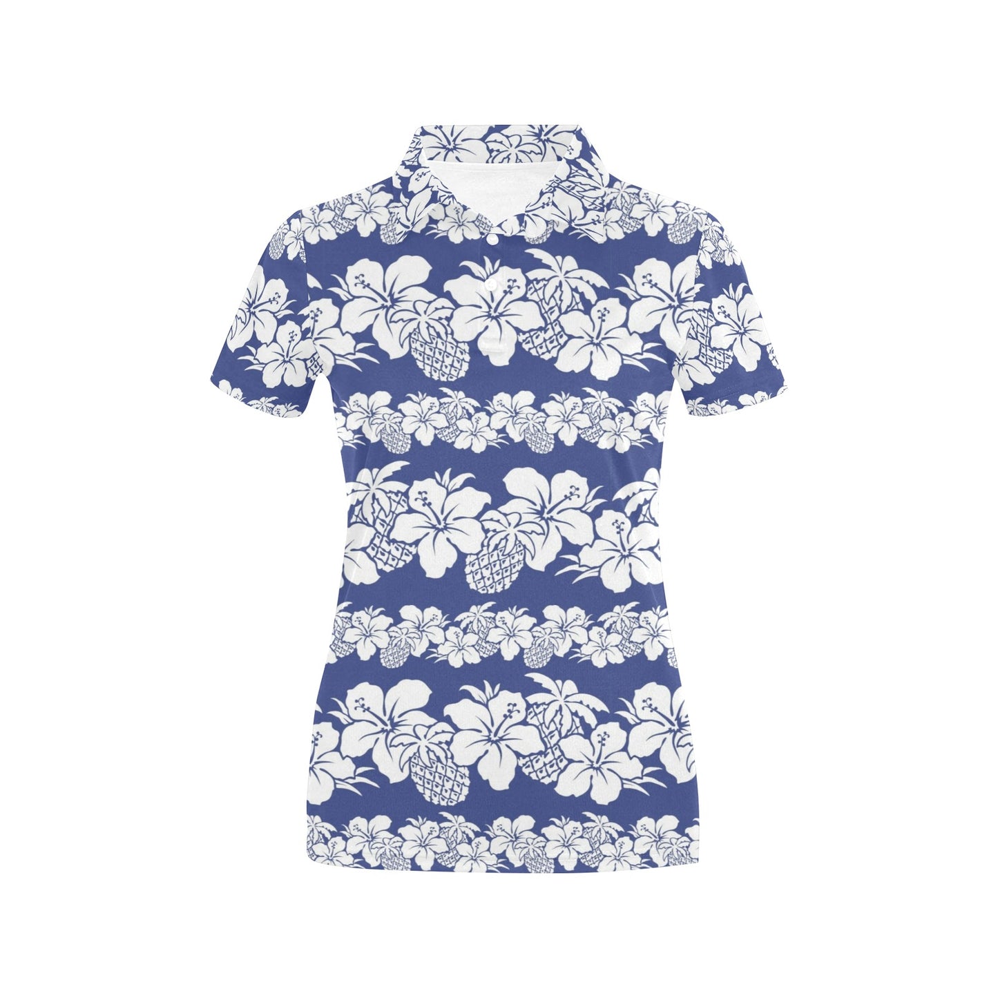 Hawaiian Themed Pattern Print Design H07 Women's Polo Shirt