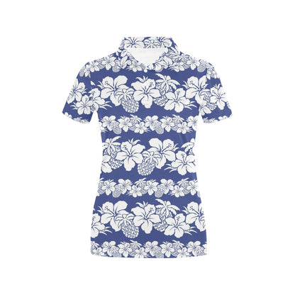 Hawaiian Themed Pattern Print Design H07 Women's Polo Shirt