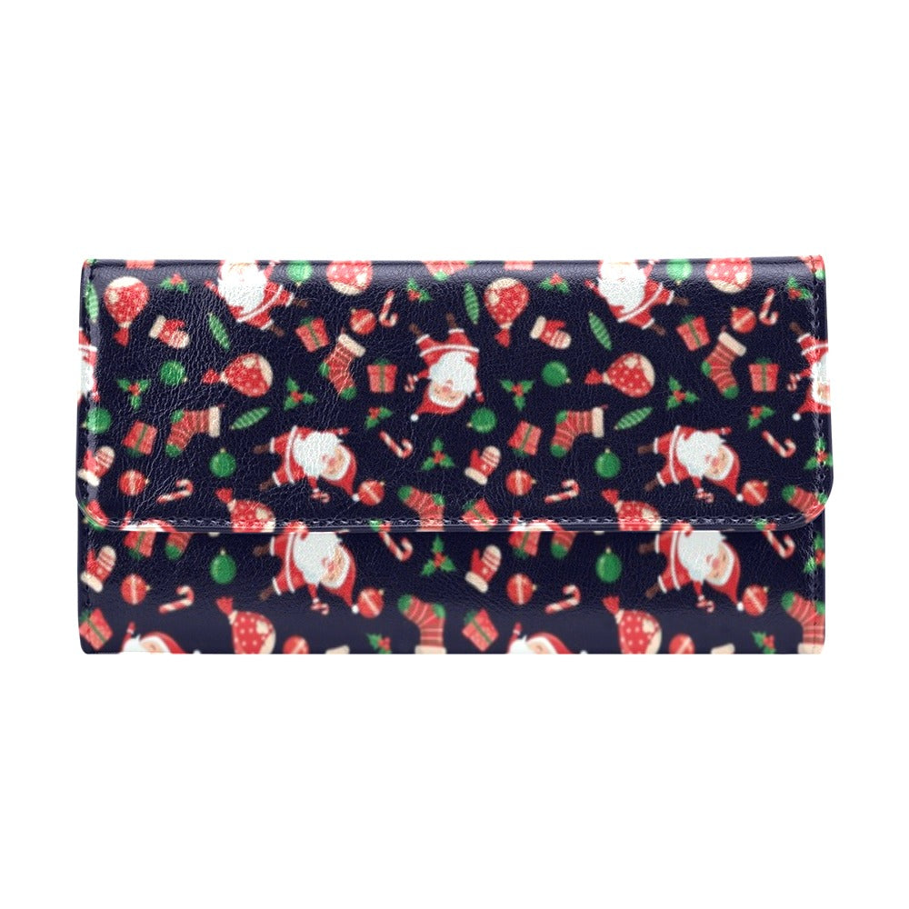 Santa Christmas Themed Print Design LKS304 Women's Trifold Wallet