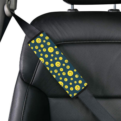 Smiley Face Emoji Print Design LKS301 Car Seat Belt Cover