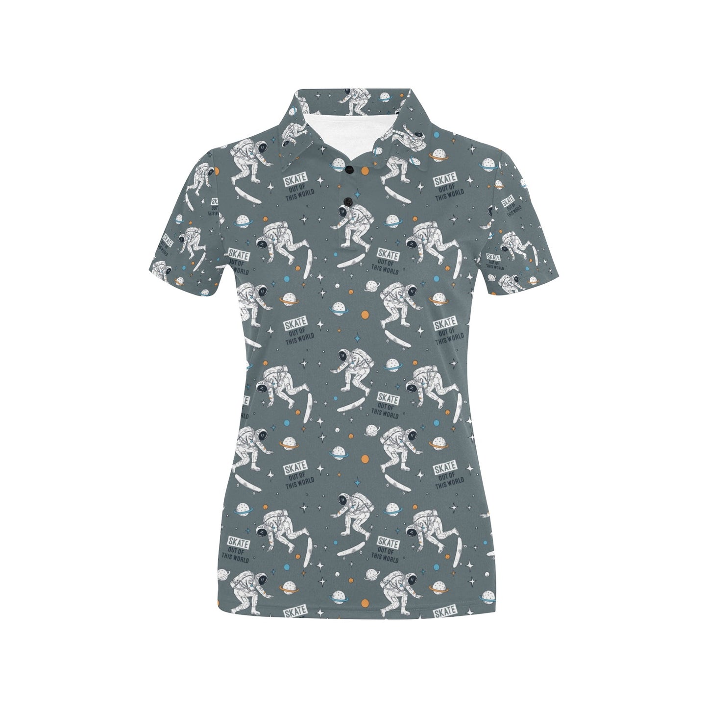 Skateboard Print Design LKS306 Women's Polo Shirt