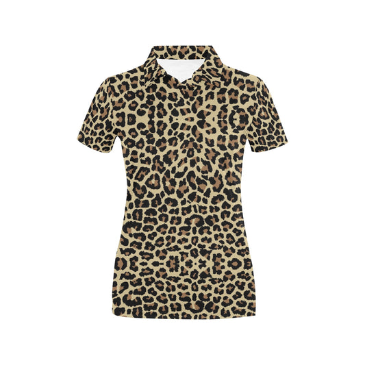 Cheetah Pattern Print Design 02 Women's Polo Shirt