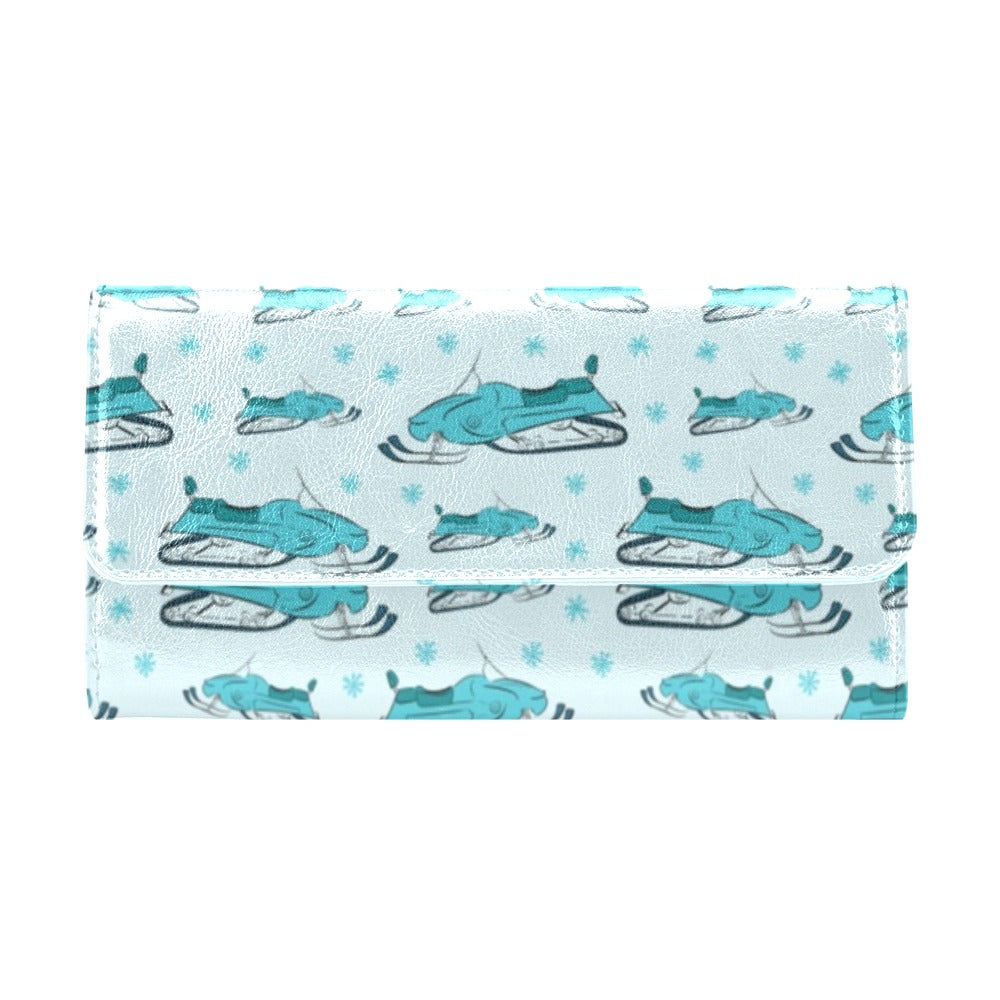 Snowmobile Print Design LKS301 Women's Trifold Wallet