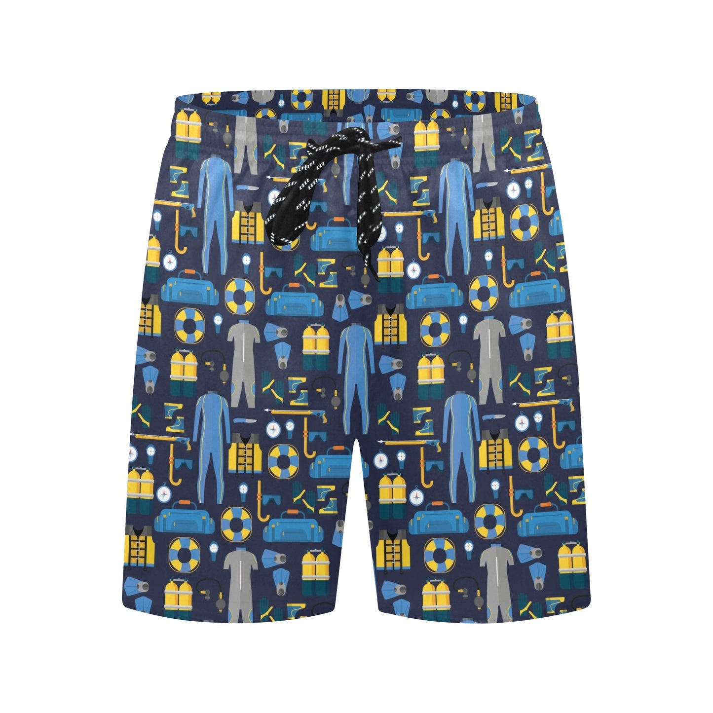 Scuba Equipment Print Design LKS305 Men's Swim Trunks Beach Shorts