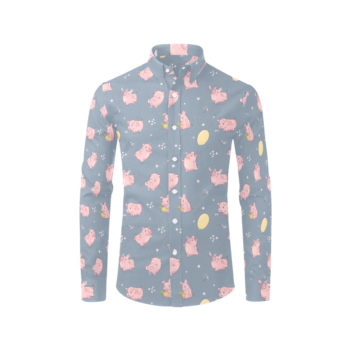Pig Print Design LKS405 Men's Long Sleeve Dress Shirt