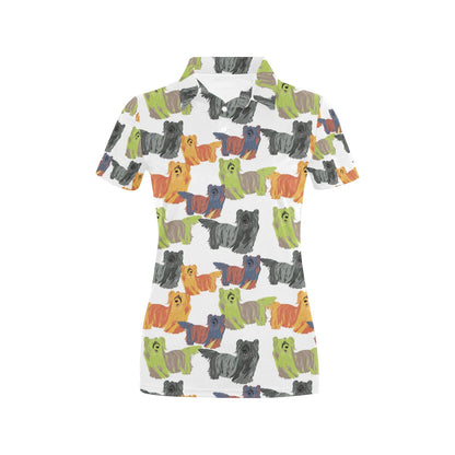 Skye Terriers Print Design LKS301 Women's Polo Shirt