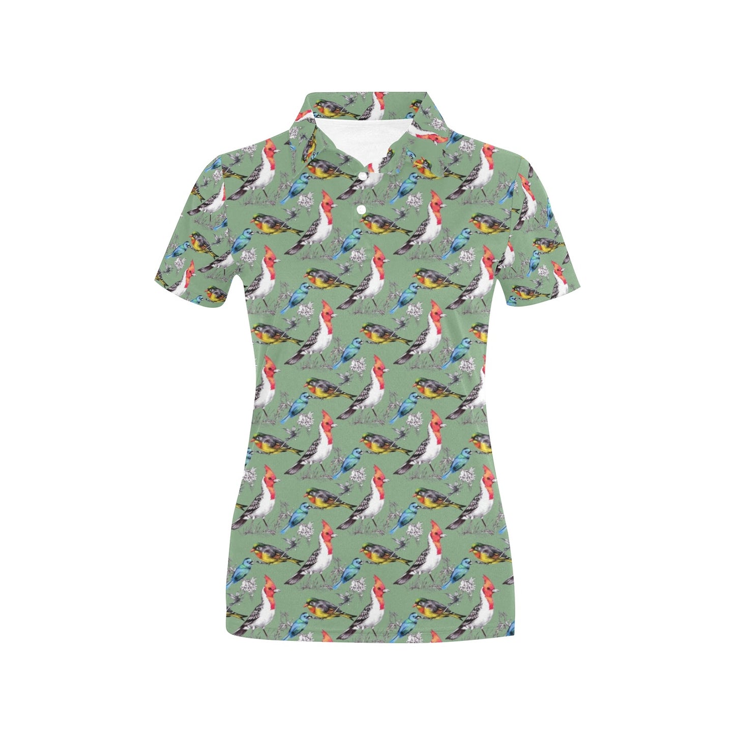 Birds Pattern Print Design 07 Women's Polo Shirt