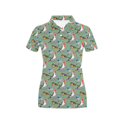 Birds Pattern Print Design 07 Women's Polo Shirt