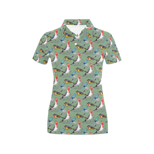 Birds Pattern Print Design 07 Women's Polo Shirt