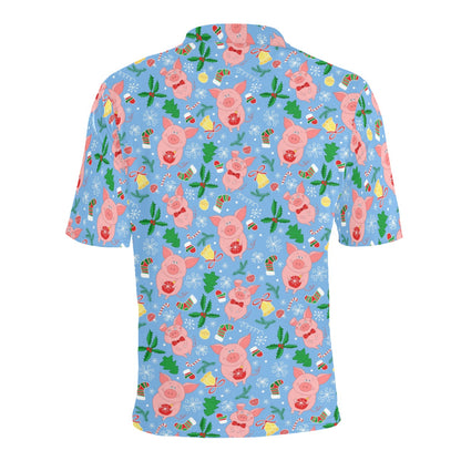Pig Print Design LKS404 Men Polo Shirt