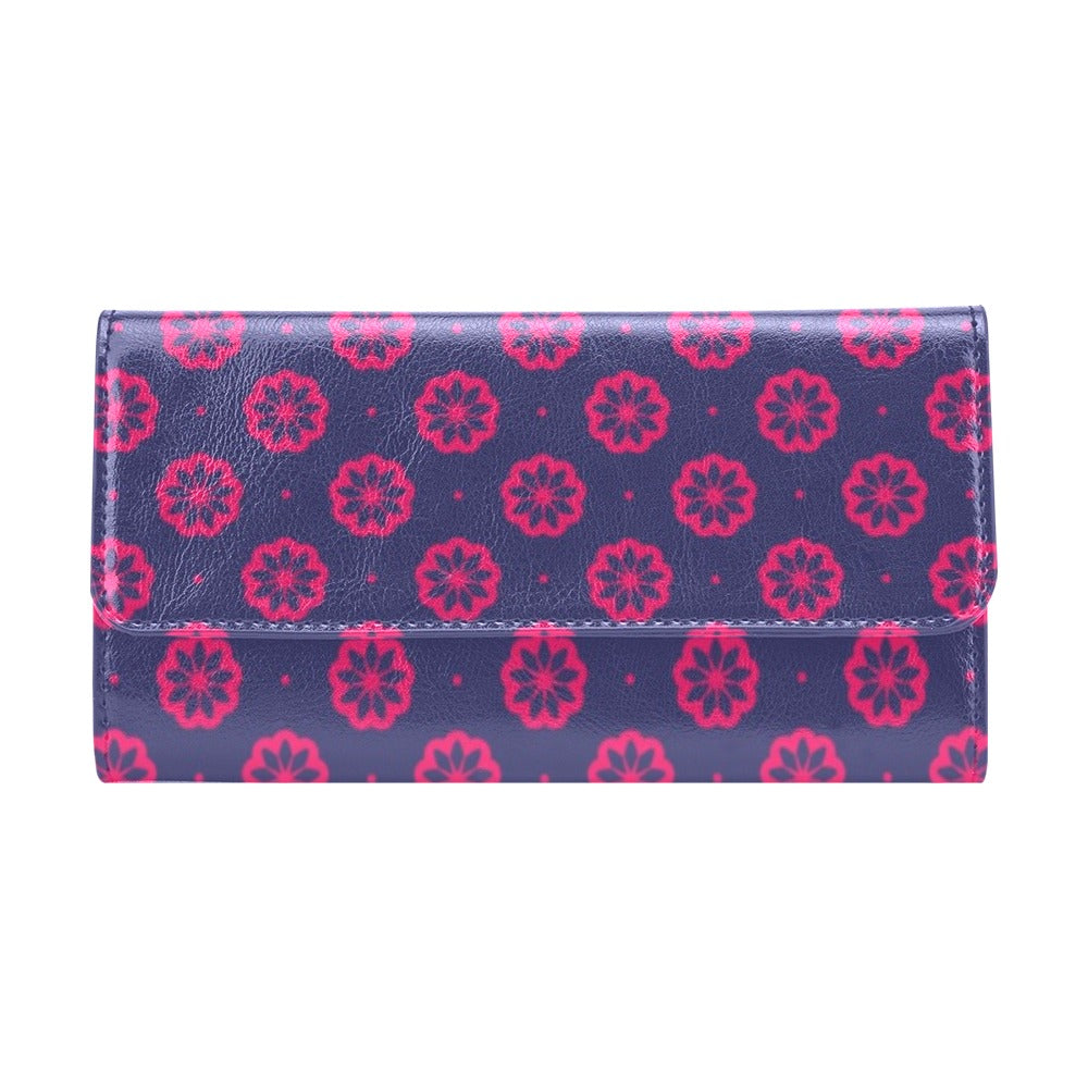Water Lily Print Design LKS301 Women's Trifold Wallet