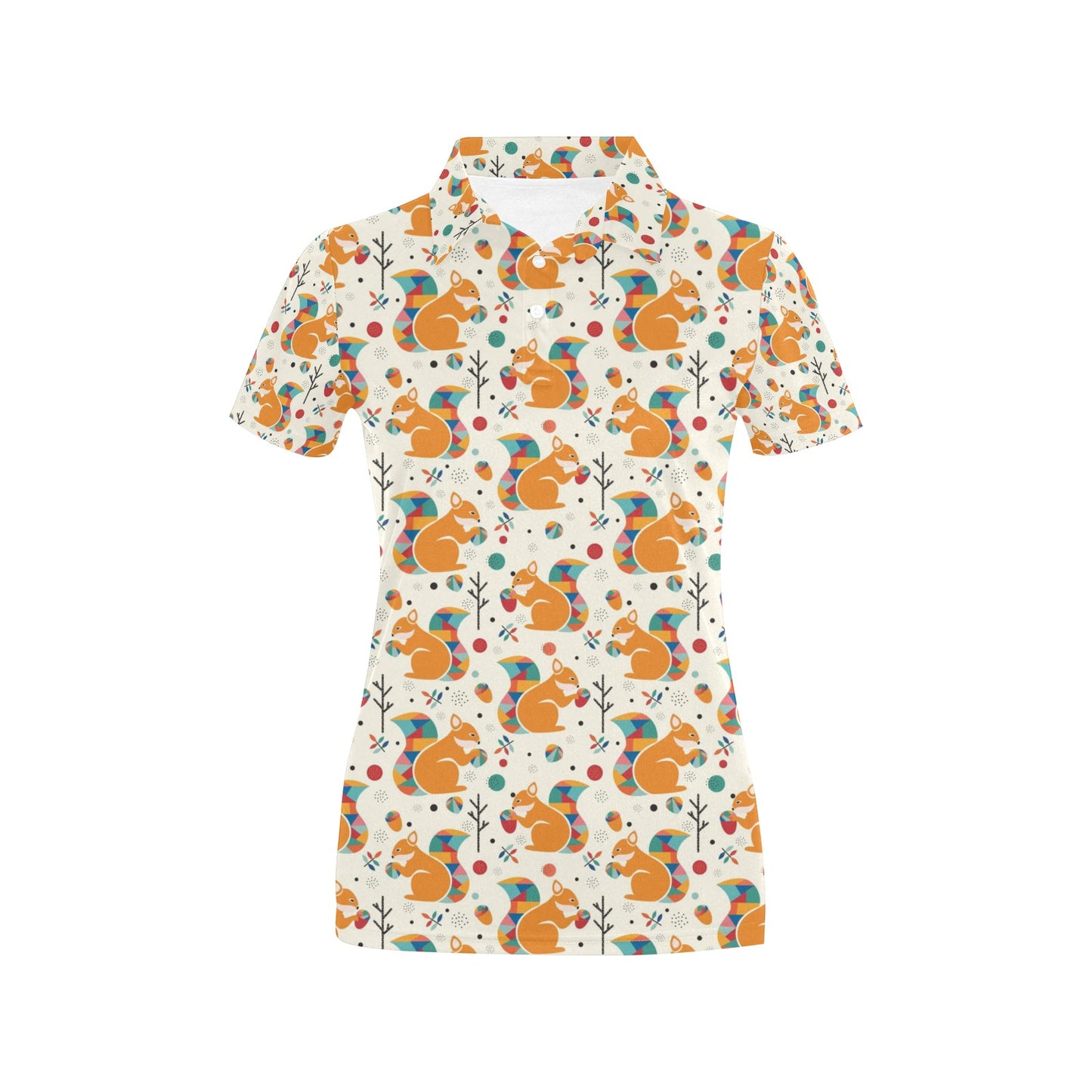 Squirrel Print Design LKS304 Women's Polo Shirt