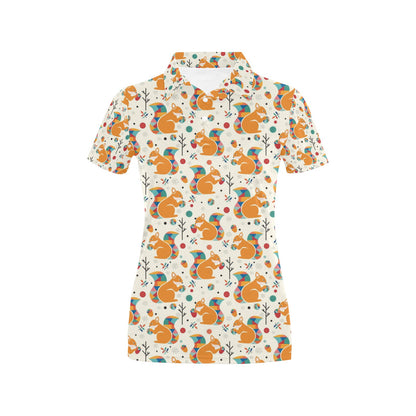 Squirrel Print Design LKS304 Women's Polo Shirt