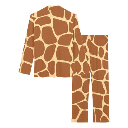 Giraffe Texture Print Women's Long Pajama Set