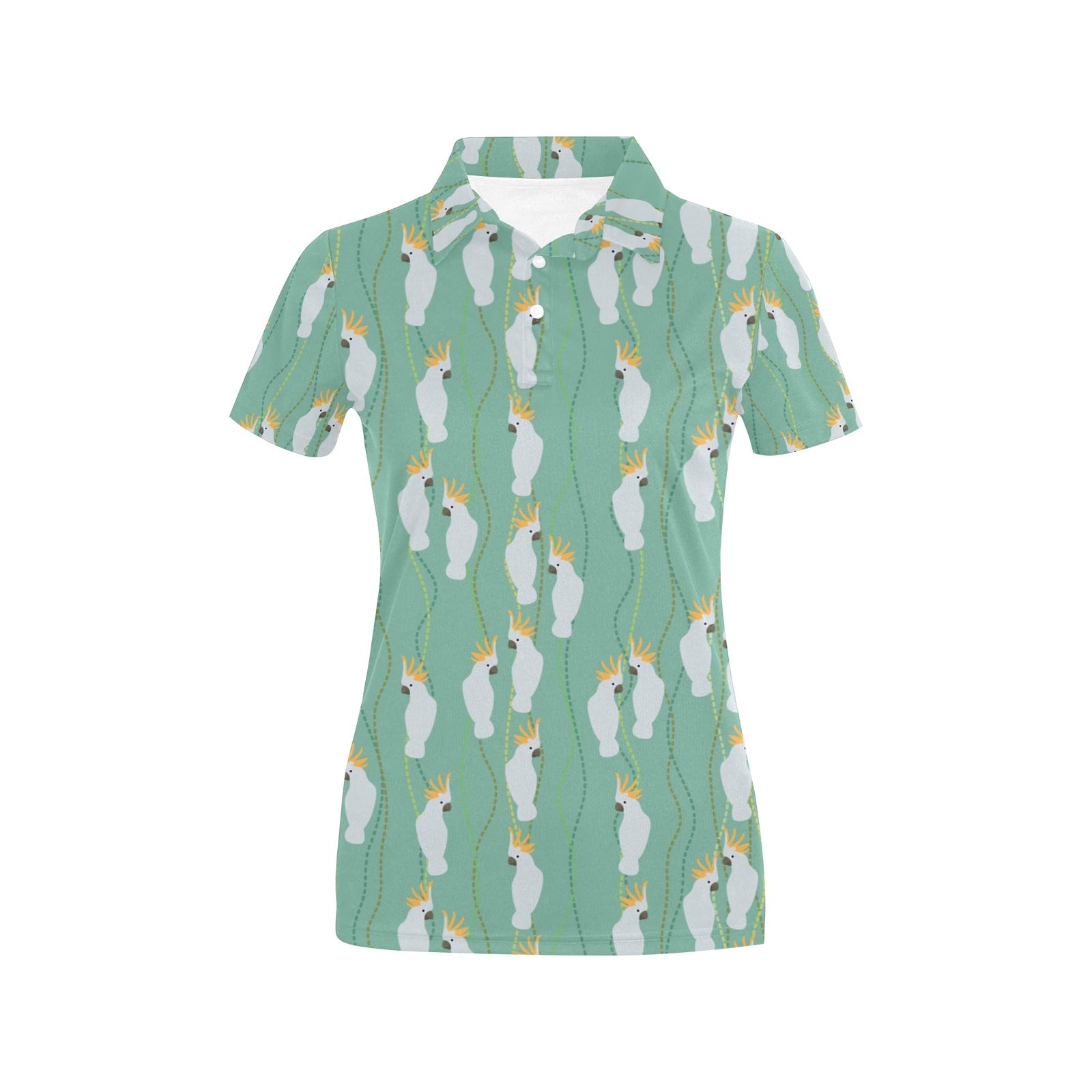 Cockatoo Pattern Print Design 01 Women's Polo Shirt