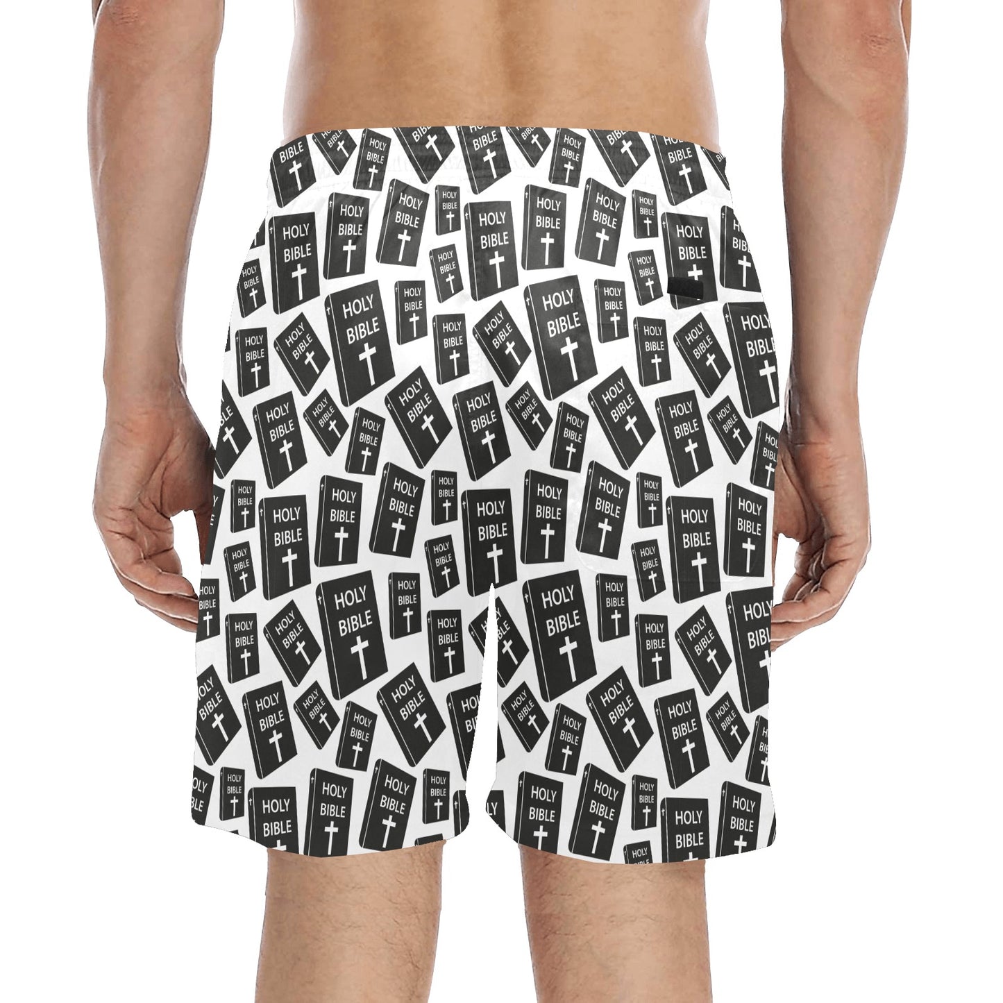 Christian Holy Bible Book Pattern Men's Swim Trunks Beach Shorts