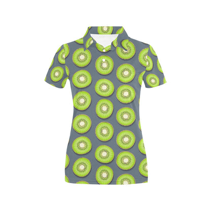 Kiwi Pattern Print Design KW06 Women's Polo Shirt