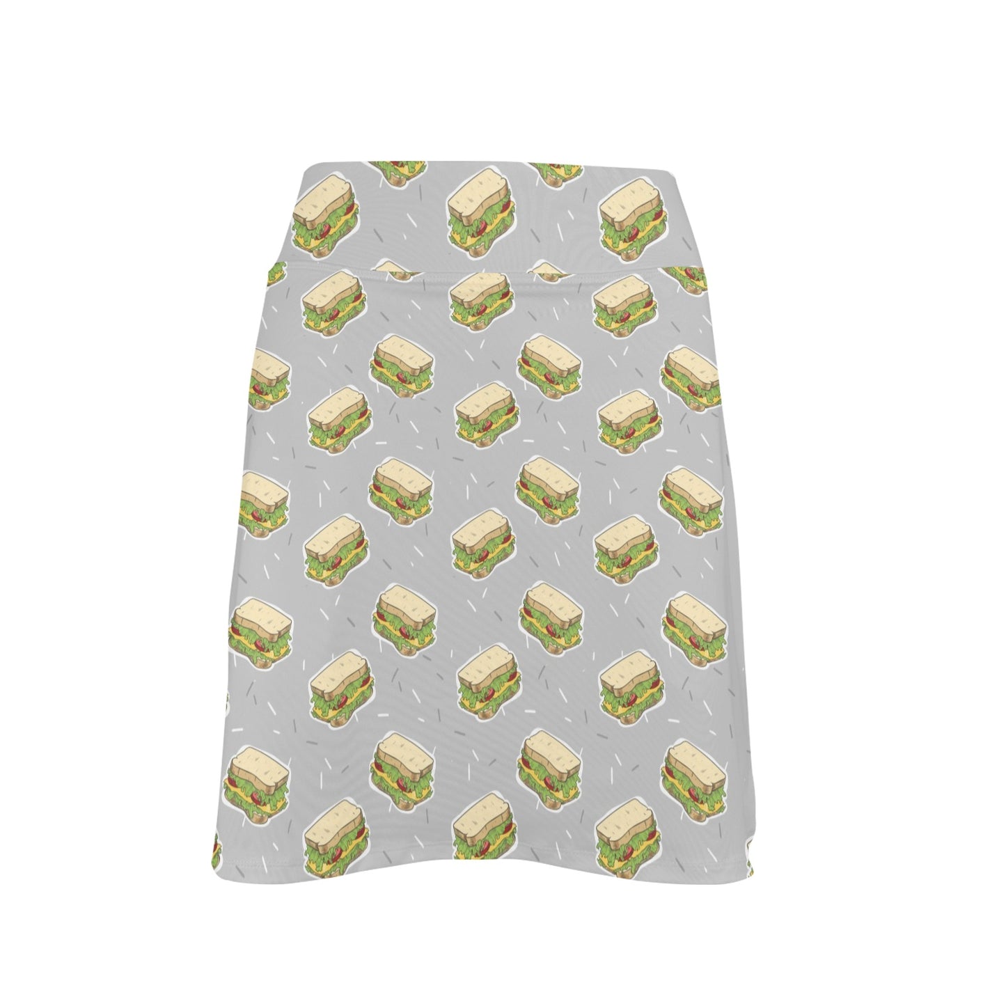 Sandwich Print Design LKS304 Women's Golf Skirt with Pocket