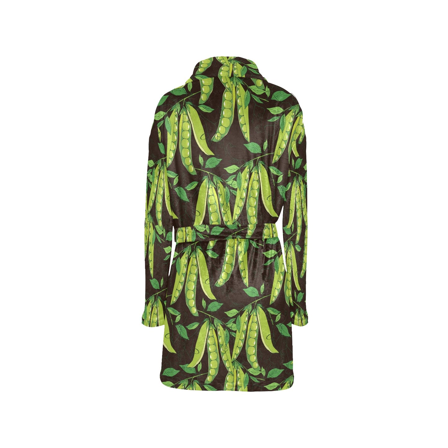 Peas Pattern Print Design A03 Women's Fleece Robe