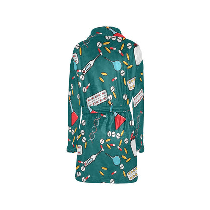 Nurse Pattern Print Design A05 Women's Fleece Robe