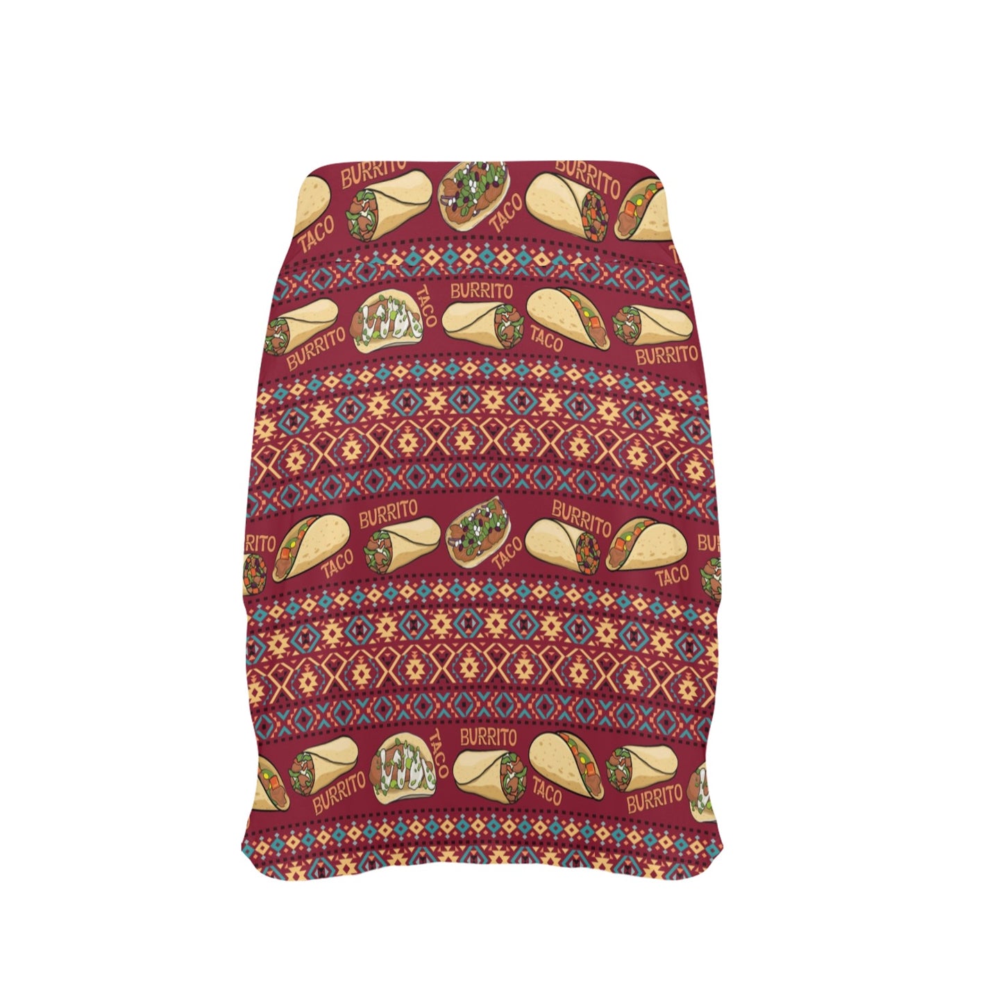 Burrito Taco Print Design LKS302 Women's Golf Skirt with Pocket