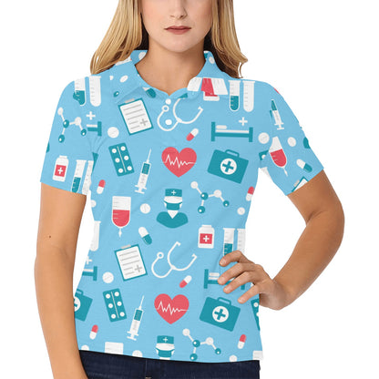 Nurse Pattern Print Design A03 Women's Polo Shirt