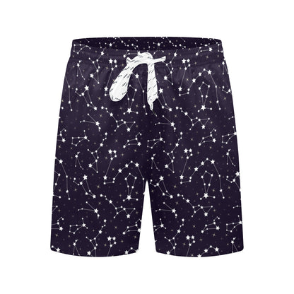 Zodiac Star Pattern Design Print Men's Swim Trunks Beach Shorts