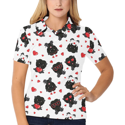 Affenpinscher Pattern Print Design 01 Women's Polo Shirt