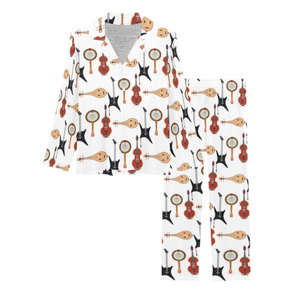 Banjo Print Design LKS403 Women's Long Pajama Set