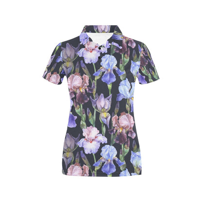 Iris Pattern Print Design IR04 Women's Polo Shirt