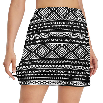 Tribal Pattern Print Design LKS301 17" Golf & Pickleball Skort with Pockets