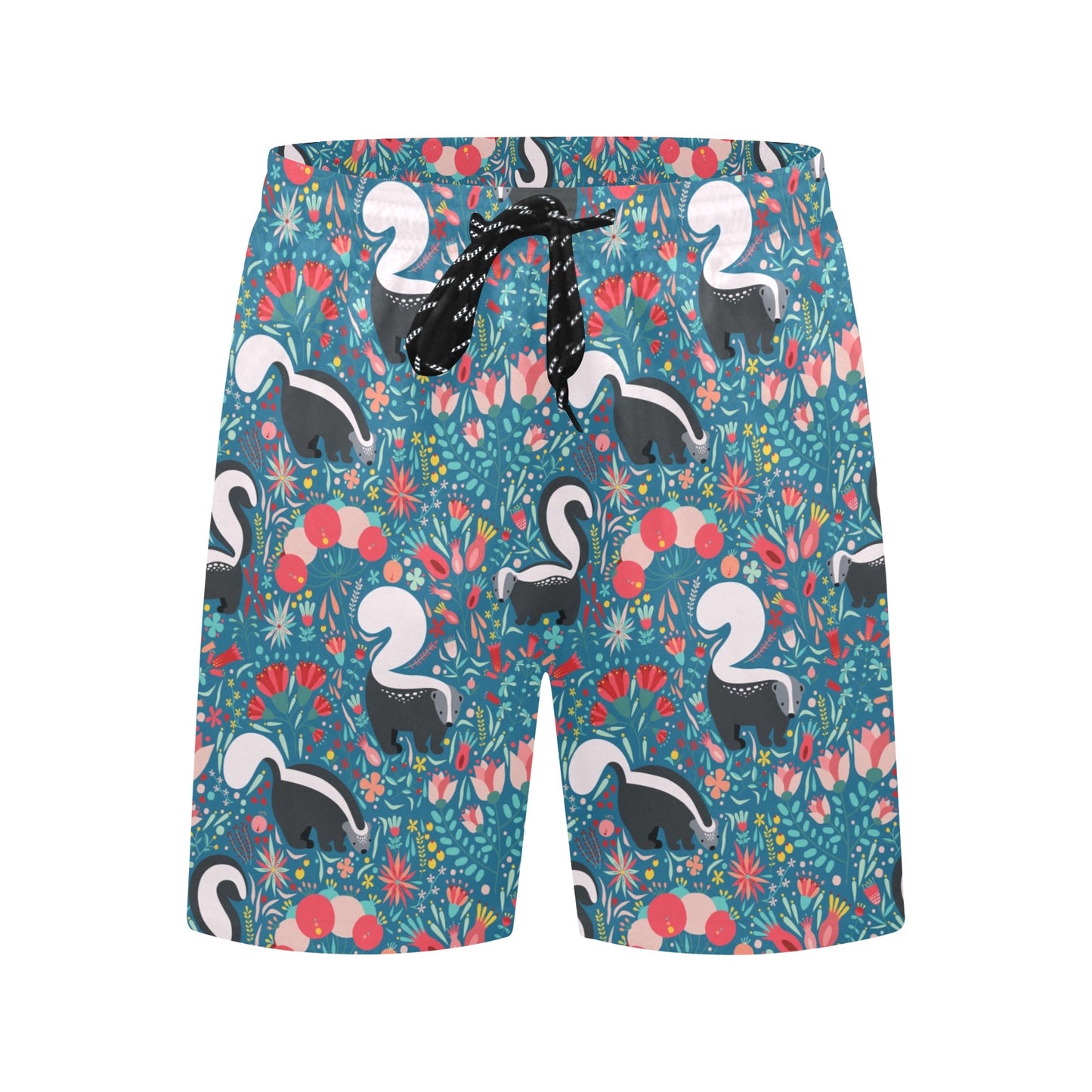 Skunk Print Design LKS302 Men's Swim Trunks Beach Shorts