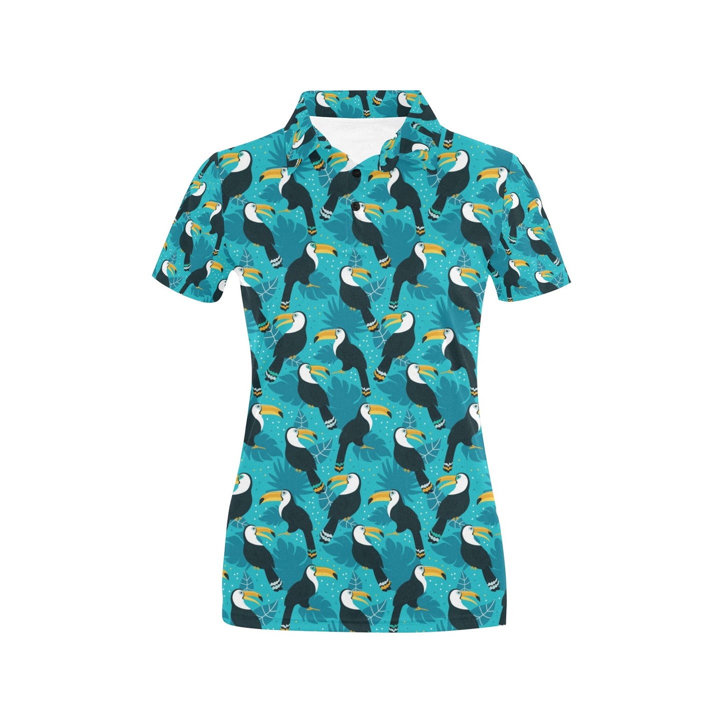 Toucan Parrot Pattern Print Women's Polo Shirt