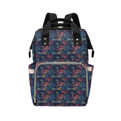 Underwater Giant Squid Print Design LKS302 Diaper Bag Backpack