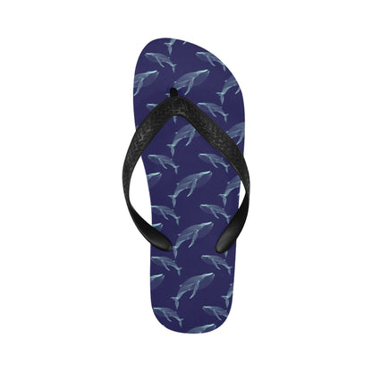 Blue Whale Print Design LKS402 Flip Flops