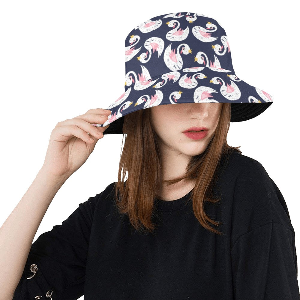 Swan Print Design LKS403 Unisex Bucket Hat