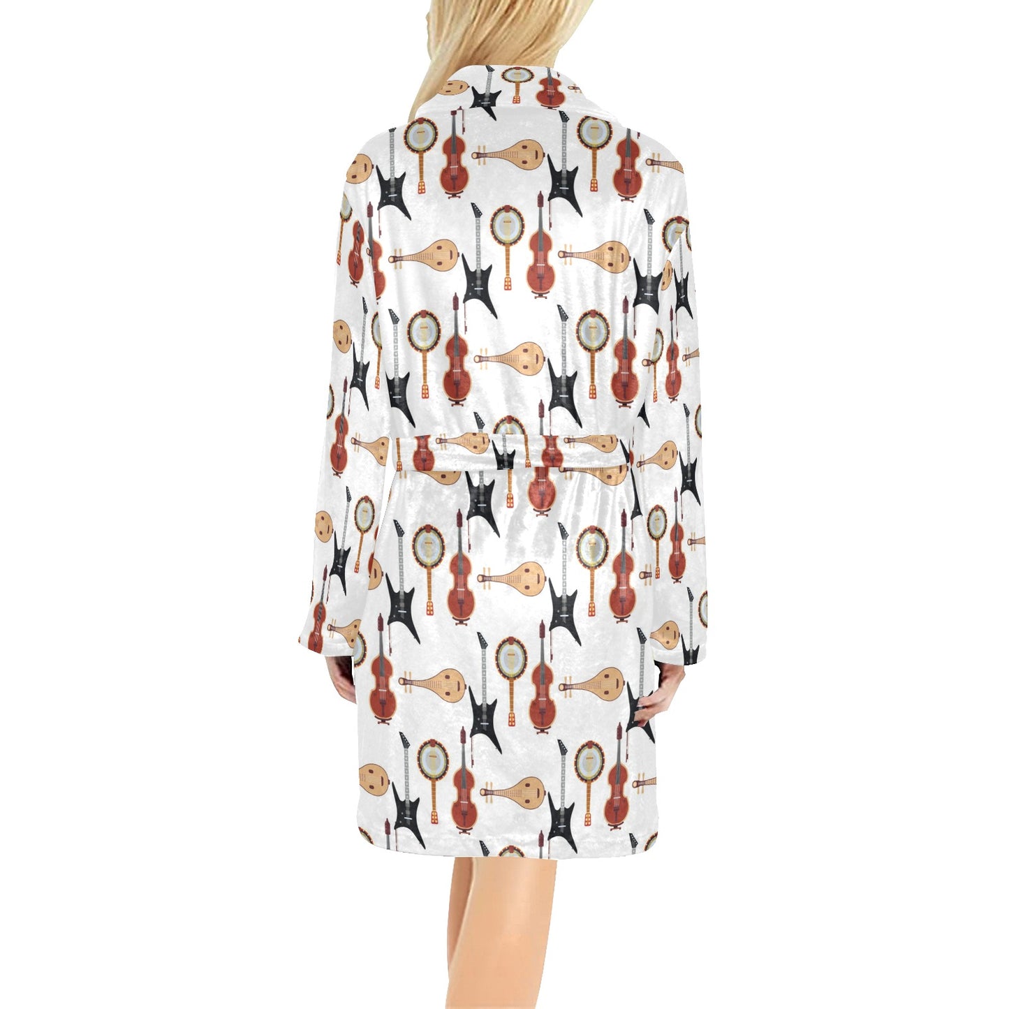 Banjo Print Design LKS403 Women's Fleece Robe