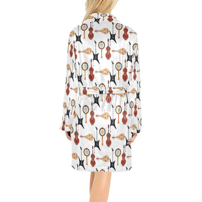 Banjo Print Design LKS403 Women's Fleece Robe