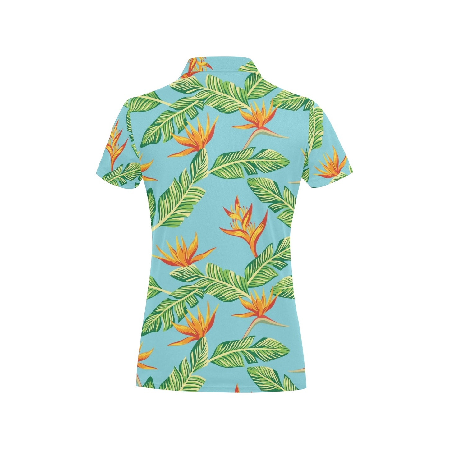 Bird Of Paradise Pattern Print Design BOP04 Women's Polo Shirt