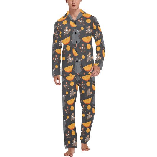 Rat Pattern Print Design 04 Men's Long Pajama Set
