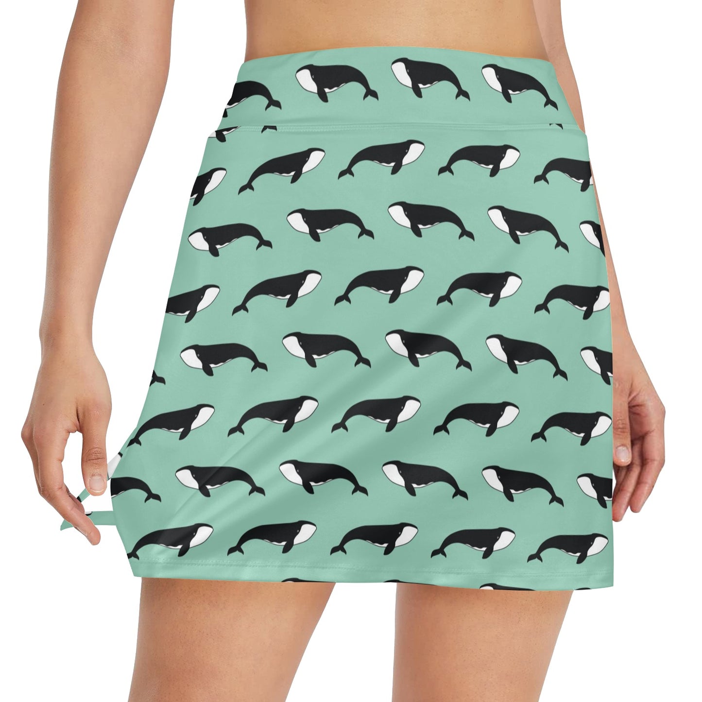 Whale Print Design LKS307 17" Golf & Pickleball Skort with Pockets