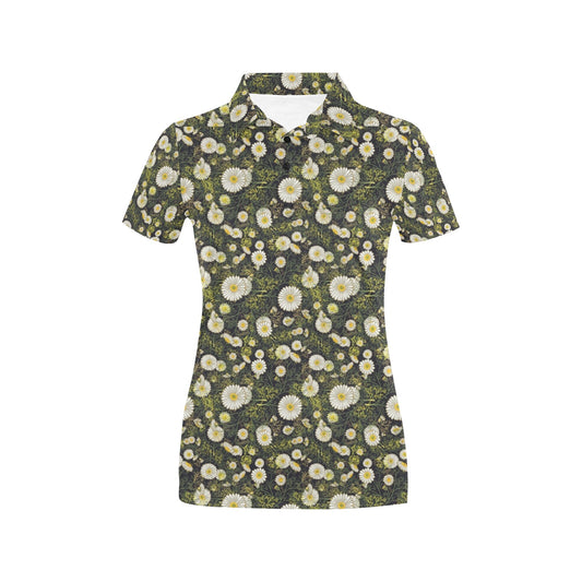 Daisy Pattern Print Design 03 Women's Polo Shirt
