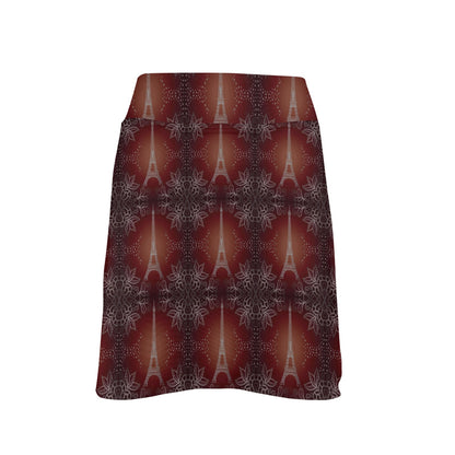 Eiffel Tower Drawing Print 17" Golf & Pickleball Skort with Pockets